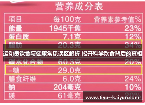 运动员饮食与健康常见误区解析 揭开科学饮食背后的真相